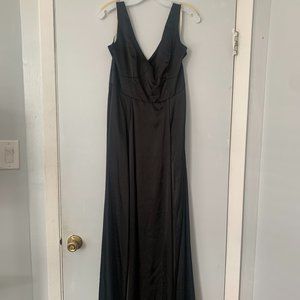 Black Satin Bridesmaid Dress